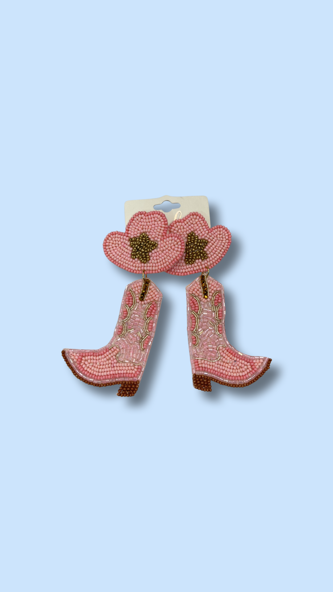 "Hand-Made Beaded Cowgirl Earrings"