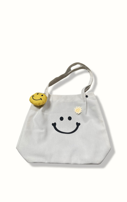"Happy Smiles Bag In White"